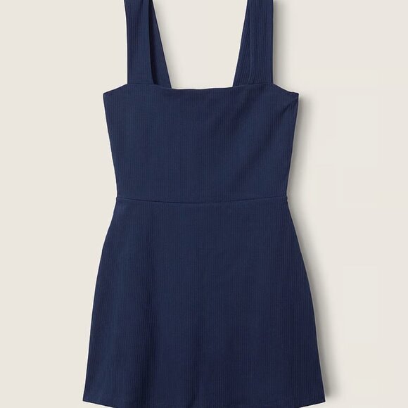 NWT PINK VICTORIA'S SECRET ribbed square neck active dress w/built in short (XL) - Picture 4 of 7